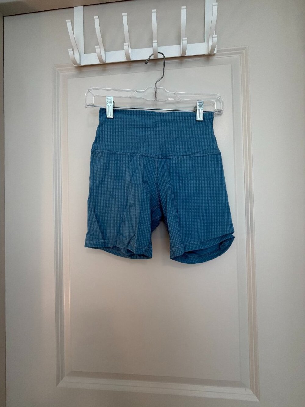 Lululemon Blue Gingham Biker Shorts